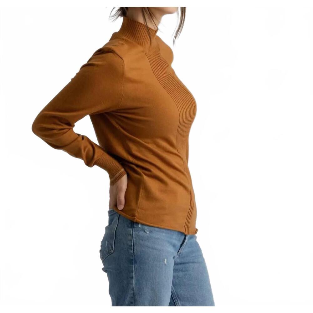 NEW LIV OUTDOORS freya mock neck sweater in lion heather